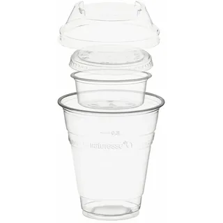 VEPATIM 100 Trinkbecher 300ml + Domdeckel+ 60ml Einsatzbecher stapelbar PLA