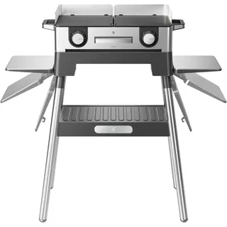 WMF Standgrill Lono Master, inkl. Standfuß, 2400 W, antihaftbeschichtete Aluminium-Gussplatten, Outdoor geeignet silberfarben