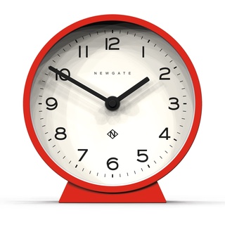 NEWGATE® M Mantel - Silent Sweep Kaminuhr - 'No Tick' - Moderne Kaminuhr - Kleine Uhr - Wohnzimmeruhr - Bürouhr - Tischuhr - Kaminuhr - Minimalistisches Zifferblatt (Rot)