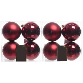 Annastore Weihnachtsbaumkugel Weihnachtskugeln aus Kunststoff zum Hängen - Wetterfest Outdoor (8 St), Christbaumkugeln für draußen, Weihnachtkugeln Ø 10 cm