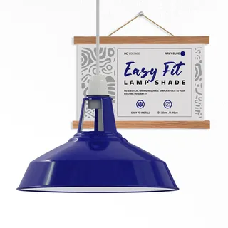 Moderne Retro-Lampenschirme aus Metall, einfache Montage-Lampenschirme, für industrielle Hängeleuchten, Schlafzimmer, Küche, Badezimmer, antiker Lampenschirm (Navy blau)