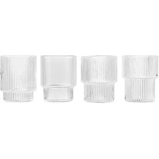 Ripple Glasses Set of 4 Unisex CLEAR One Size