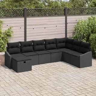 vidaXL Garten-Sofa-Set 8-tlg. schwarz