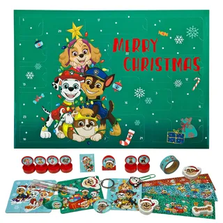 Kinder Adventskalender Paw Patrol gefüllt mit 24 verschiedenen Schreibwaren neu