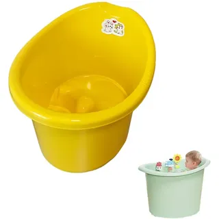 Badewanne für Kleinkinder,Baby Badewanne mit Badewannensitz,Größeres Bad für größere Kinder,Kinderbadewanne 0-7 Jahre (Gelb)