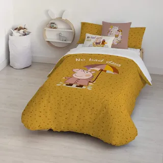 Belum | Bettbezug Peppa Pig | Bettbezug Modell No Bad Days | Bettbezug mit Knöpfen | Bettbezug 100% Baumwolle | Bettbezug (105 cm Bett (180 x 240 cm))