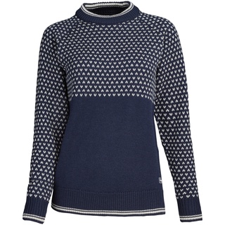 Bergans Damen-Pullover Alvdal Wool Jumper, navy blue-vanilla white, XS