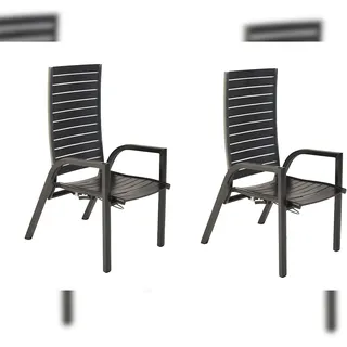 Merxx Siros Gartensessel 70 x 54,5 x 99,5 cm grau 2 St.