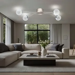 EGLO 24 Watt LED Deckenleuchte 13676 Nickel-matt Alu Kugeln