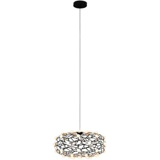 Dieter Knoll Led-Hängeleuchte Knoxville, Schwarz, Metall, Kunststoff, Ringe,Ringe, 22.5 mm, rund,rund, F, 150 cm, RoHS, CE, Lampen & Leuchten, Innenbeleuchtung, Leuchten nach Räumen, Esstischlampen