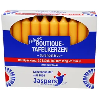 Jaspers Kerzen Tafelkerze Boutique-Kerzen Hotelpackung sahara 30er Pack durchgefärbt