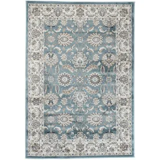 Mazovia Orientteppich Oriente Teppich - Traditioneller Teppich Orient Blau, 140 x 200 cm, Geeignet für Fußbodenheizung, Pflegeleicht, Wohnzimmerteppich blau 140 x 200 cm