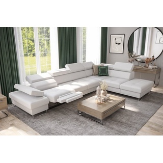 Möbel für Dich Ecksofa Galaxy Relax, mit Relaxfunktion, mit Bettkasten, mit Schlaffunktion, mit Farbauswahl weiß