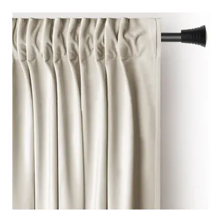 Restilo Gardine Gardine Multifunktionsband Kräuselband Vorhang Verdunkelnd Samt Textil (1 St), Kräuselband, verdunkelnd, Samt Textilien, mit Raffhalter beige 140 cm x 270 cm