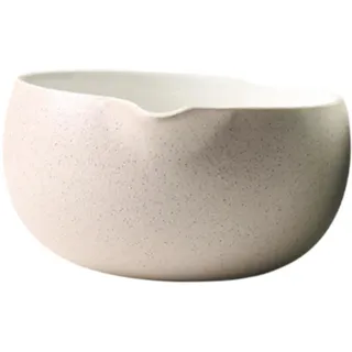 Folpus Matcha Schale Keramik Matcha Tee Schale, Japanische Keramik Matcha Schale mit Ausguss, Handgemachte Chawan Teeschale Teetasse für die Zubereitung von Frühstück, Matcha, Latte, Beige