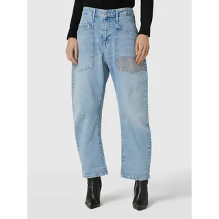 Baggy Fit Jeans mit Cargotaschen, Hellblau, 38