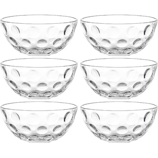 Leonardo Cucina Optic Glas-Schale, runde Schalen aus Glas, spülmaschinengeeignete Salat-Schälchen, 6er Set, Ø 100 mm, 066334