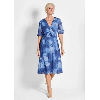 GOLDNER Wickelkleid Midi Blütenprint Blau 21