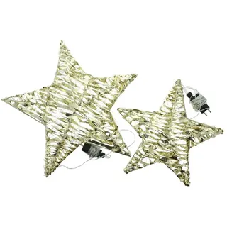 Dekoleidenschaft LED-Stern für außen "Golden" 200 / 400 Lichter, Timer, Outdoor Weihnachtsdeko, Leuchtstern, Timer, LED fest integriert, aus Metall & Kunststoff, gold, Gartendeko für Draußen, Winterdeko goldfarben