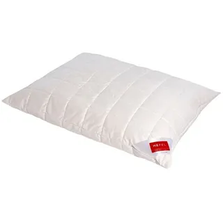 Hefel Naturhaarkissen, Füllung: 100% Wolle (Schurwollnoppen und Zirbenflocken), Bezug: Baumwolle, Seitenschläfer, Rückenschläfer, Bauchschläfer, Füllung variabel weiß 40 cm x 60 cm