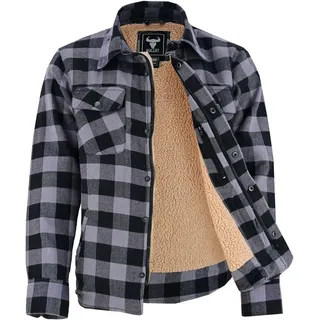 BULLDT Thermohemd Trend529-Hemd Gefüttert Lumberjack Flanellhemd Arbeitshemd Holzfällerhemd winter grau 58/3XL