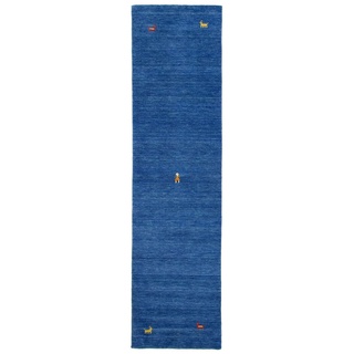 Morgenland Gabbeh Teppich - Indus - Sahara - blau - 300 x 80 cm - läufer
