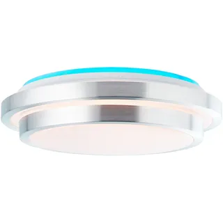 Brilliant LED Deckenleuchte Vilma weiß silber 24W CCT RGB Backlight mit Fernbedi...