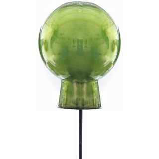 Dragimex dekorativer Gartenstecker Beetstecker Rosenkugel Glaskugel auf Stab in grün klar glänzend oder hellgrün milchig glänzend (1 x groß hellgrün milchig glänzend)
