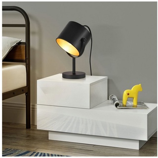 lux.pro Tischleuchte, Ein-/Ausschalter, ohne Leuchtmittel, »Farstorp« E27 Tischlampe max. 60W Nachttischlampe Metall Schwarz schwarz