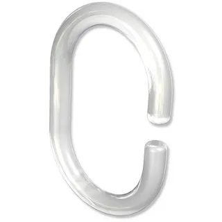 INTERDECO Duschvorhangringe C-Form offen, für Duschvorhangstangen, (Stück, 10-St., Glasklar), Kunststoff weiß