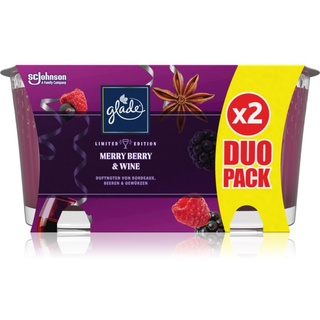 GLADE Merry Berry & Wine Duftkerze Duo 2x129 g