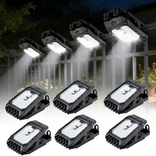 6 Stück Solarlampen für Außen mit Bewegungsmelder, 3 Modi Clip-on Solarleuchte Beleuchtung IPX4 Wasserdichte Außenleuchte, 37 LEDs Superhelle Solar Lampe Aussen Solarlicht für Garten Garage Hof