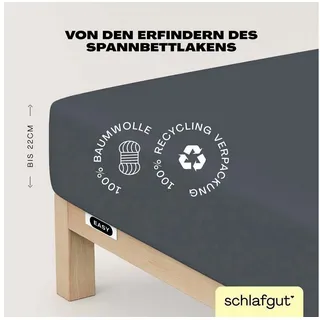 schlafgut Easy Jersey 90 x 200 - 100 x 200 cm gray deep