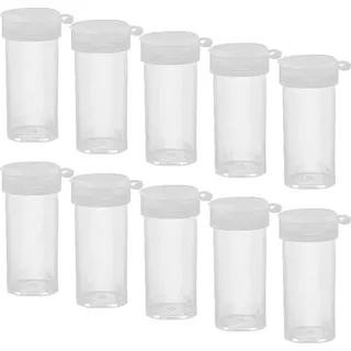 Set Mit 10 Mini-salzstreuern Aus Kunststoff, Extra Klein, Salzstreuer Aus Kunststoff Mit Deckel Für Reisen, Camping Und Unterwegs (transparent)