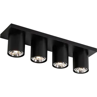 QAZQA Tubo 4-flammig schwarz Aluminium