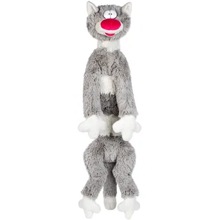 FANCY Lange Katze Kuscheltier 83cm groß Plüsch Nackenkissen Seitenschläferkissen Katze Spielzeug Kinder und Erwachsene (grau)