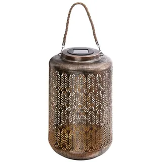 Dehner Solar-Laterne Chiara Metall/Kunststoff Ø 20 cm Höhe 35 cm 1 Stück braun