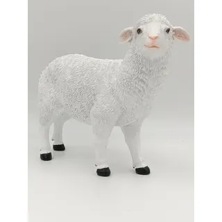 Geschenkestadl Gartenfigur Schaf wetterfest 23 cm hoch Tier Figur (Natur)