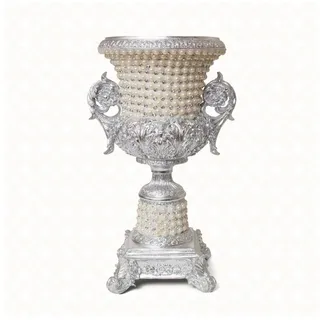 Dekorina Deluxe Dekovase Vase Antikstil Blumenvase Dekoration Deko Vase Antik Barock Silber
