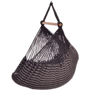 HängemattenGlück Hängestuhl Netz- Hängestuhl Balao Bio rocha Baumwolle bio von Hängemattenglück, Fair hergestellter Artikel aus Bio Baumwolle GOTS zertifiziert schwarz
