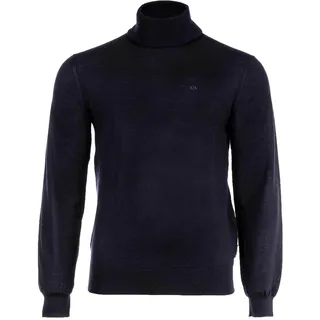 A|X ARMANI EXCHANGE Herren Rollkragenpullover - Feinstrick, Schurwolle, Logo, einfarbig Blau / XL