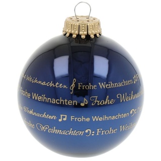 mugesh Weihnachtsbaumkugel Weihnachtskugel Schrift Notenmotive cobaltblau, für Musiker blau