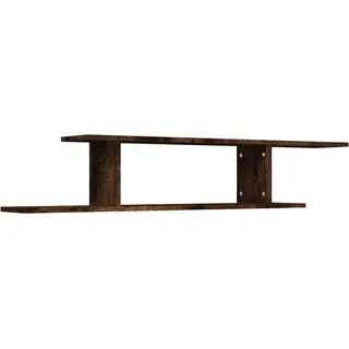 vidaXL TV Wandregal Hängeregal Wandboard Schweberegal Bücherregal für Wohnzimmer Wandmontiert Räuchereiche 125x18x23cm Holzwerkstoff