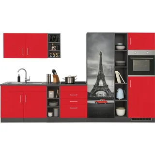 kochstation Küchenzeile KS-Paris 340 cm rot
