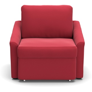 DOMO. Collection Relax Sessel | Dauerschläfer Boxspring Sofa mit Schlaffunktion | Schlafsessel Gästebett Schlafsofa | 108 x 96 x 86 cm | rot