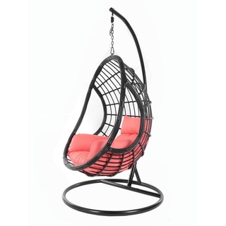 KIDEO Hängesessel »PALMANOVA black«, Schwebesessel, Swing Chair, Hängesessel mit Gestell und Kissen, Nest-Kissen rosa