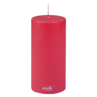 Sovie CANDLES Stumpenkerze Ø Weihnachten Advent Blockkerze | 1 Flachkopfkerze in Rot (Ø70mm x 150mm)