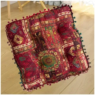 Sitzkissen für stuhl garten küchenstuhl boden draußen, outdoor 40x40, sitzkissen Rund, stuhlkissen für bank, sitzauflage, bodenkissen boho, sitzerhöhung stuhl, sesselauflage(A-2,40x40 x6cm 16x16 x2.4i