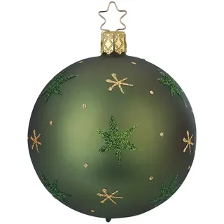 INGE-GLAS® Weihnachtsbaumkugel Christbaumkugel Sternenhimmel Jagdgrün matt Ø 8cm Inge-Glas (1 St), mundgeblasen, handbemalt grün