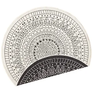 Teppich Boss Teppich In- & Outdoor Wendeteppich Porto rund schwarz creme, rund, Höhe: 5 mm schwarz Ø 200 cm x 5 mm